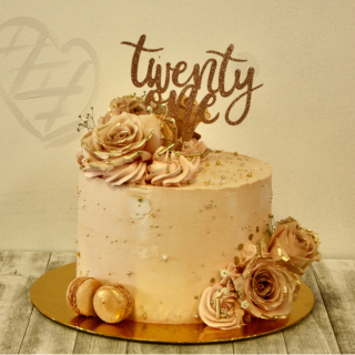 Flowers and Macs Cake
